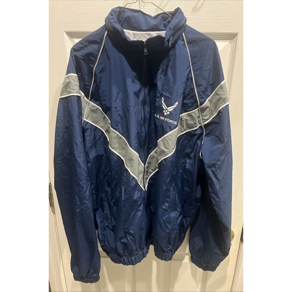 U.S. AirForce Jacket Jwod Large Mesh Lined Reflective Hood Zip VTG